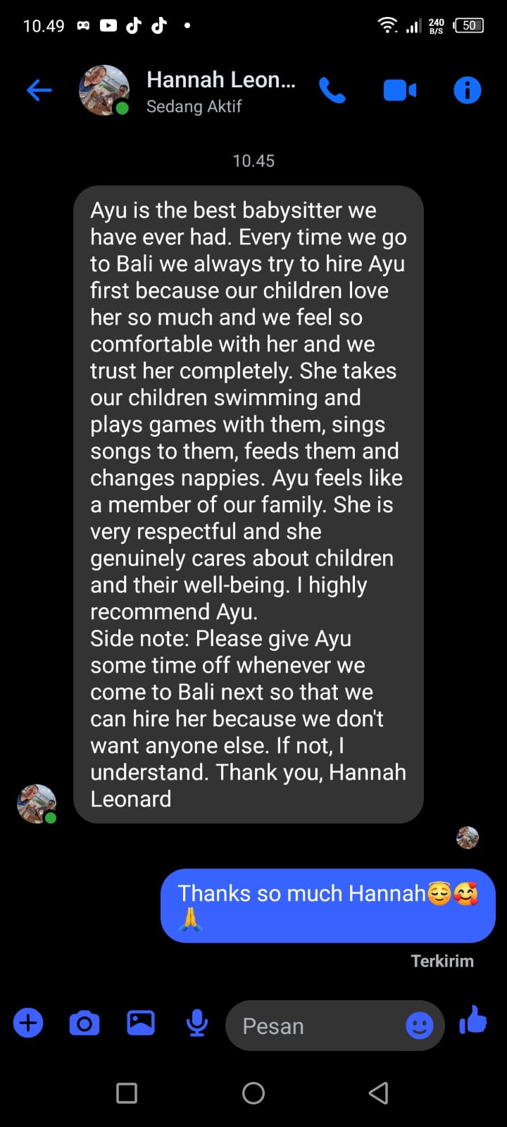 "to Ayu Adi"